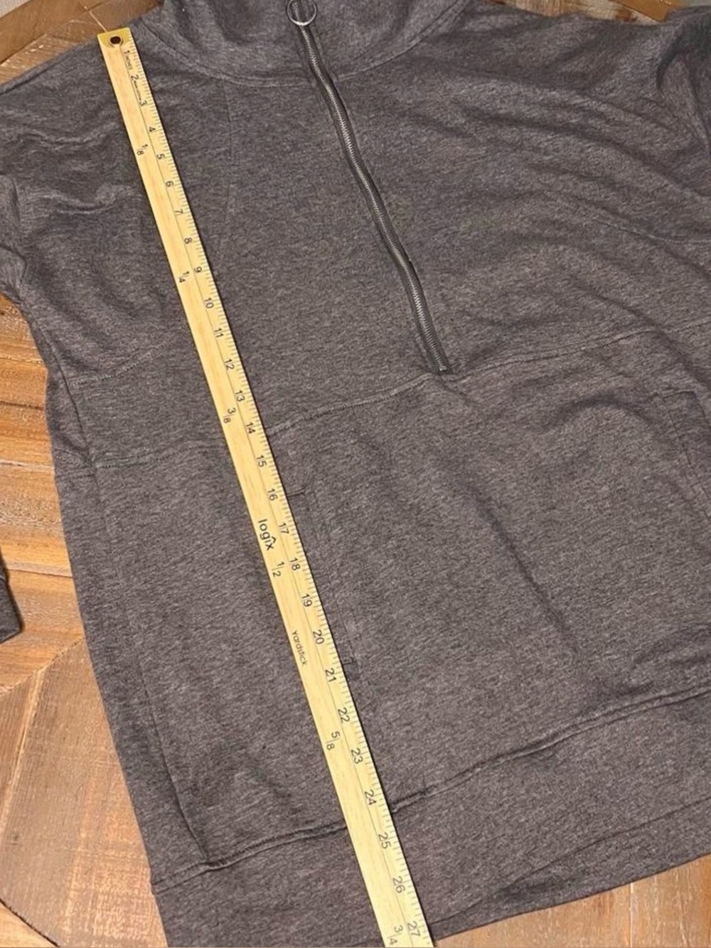 Haute Edition Quarter Zip Cowl Neck Tunic Sweatshirt Large - Picture 5 of 7